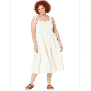 Madewell Eyelet Lucie Tie-Strap Tiered Midi Dress size 1x